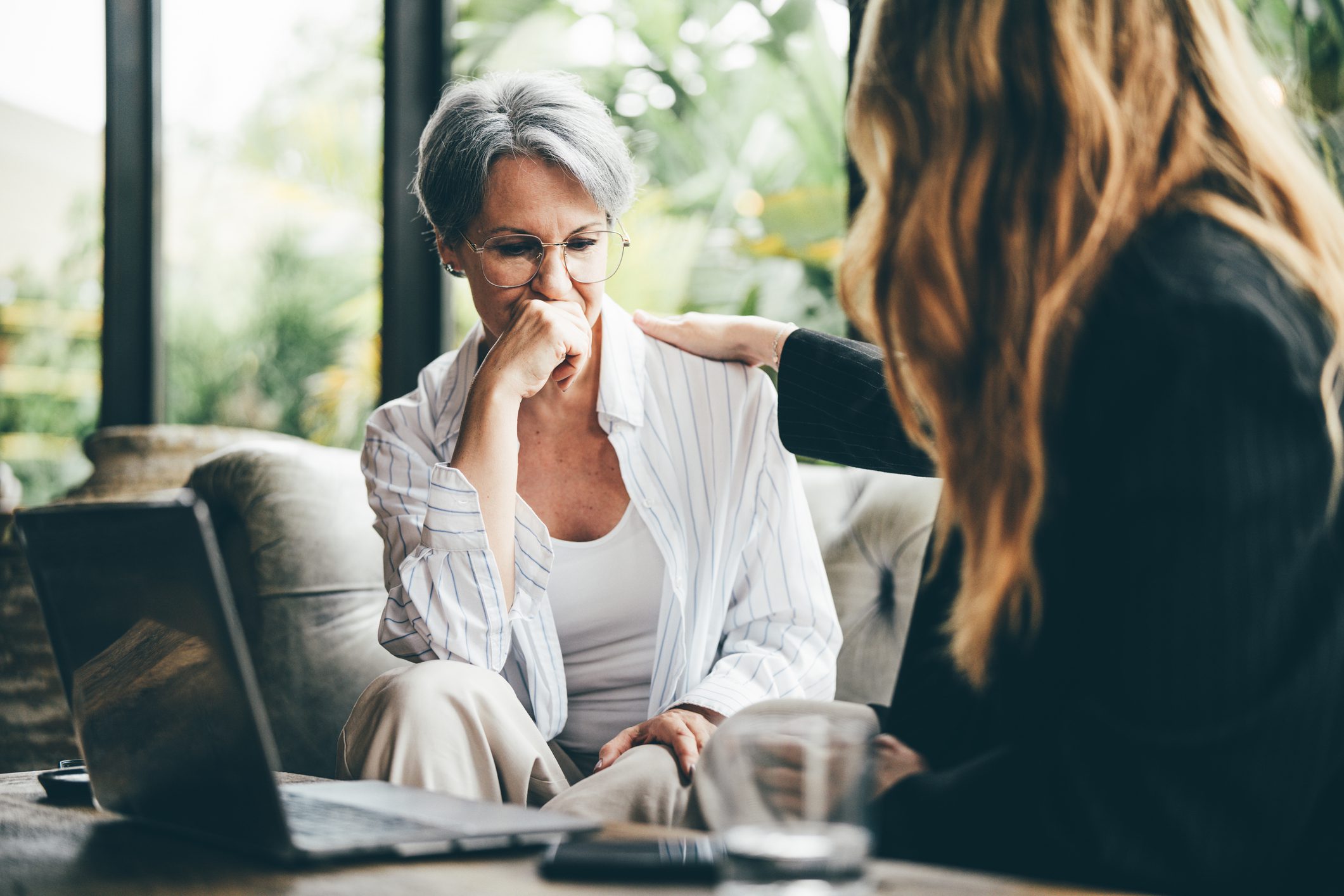 Therapist and woman in a session.